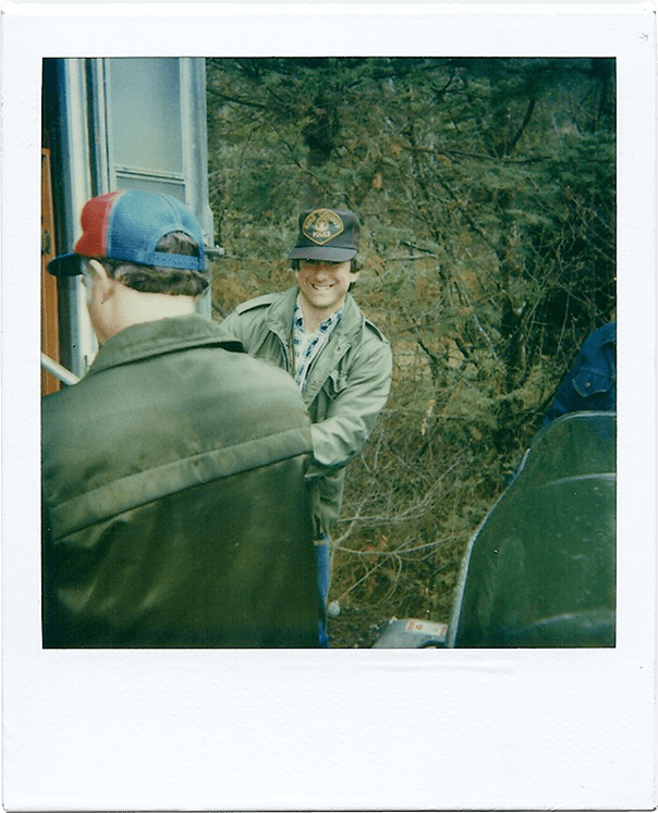 Older polaroid of Dave Reichert in the field